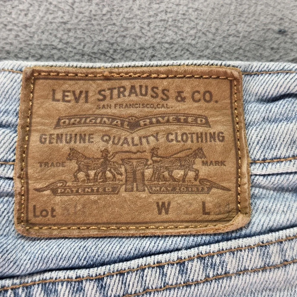 Levis 511 Jeans Mens Selvedge Blue Light Wash Slim Thrashed Whiskers‎ Fits 30x27